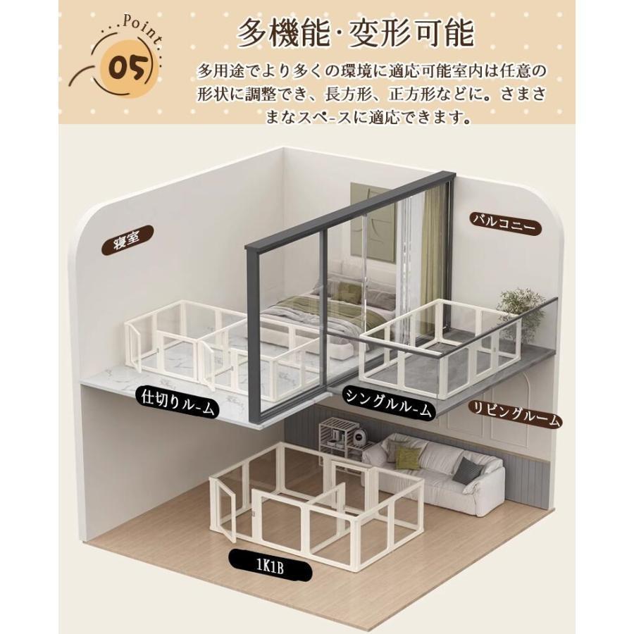 ペットサークル フェンス ドア付き 犬 サークル 透明 半透明 サークルケージ クリア アクリル ペットケージ 犬 ペットフェンス 檻感がない | ブランド登録なし | 06