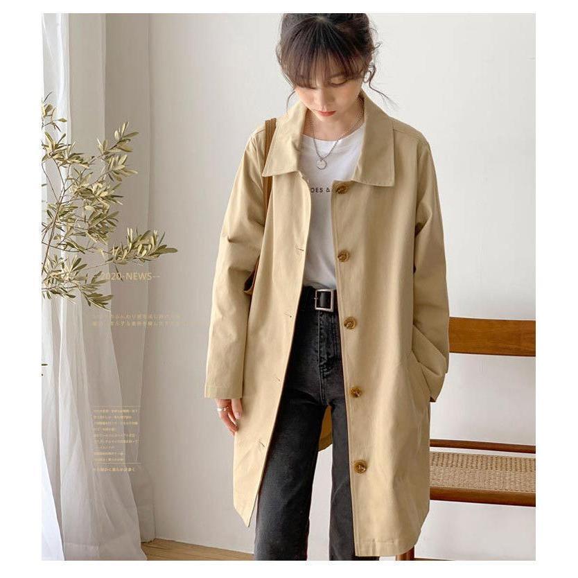 コート トレンチコート レディース ステンカラーコート ロングコート スプリングコート アウター ジャケット 春 秋 通勤 通学 薄手 スリム 細身 | ブランド登録なし | 11