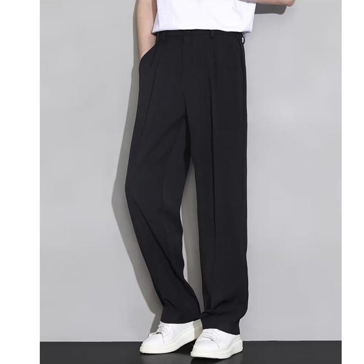 タックワイドパンツ スラックス メンズ 夏用 ストレートパンツ ノーアイロン ビジネス 涼感パンツ アイスシルクパンツ ひんやり 接触冷感 洗える ウ | ブランド登録なし | 03