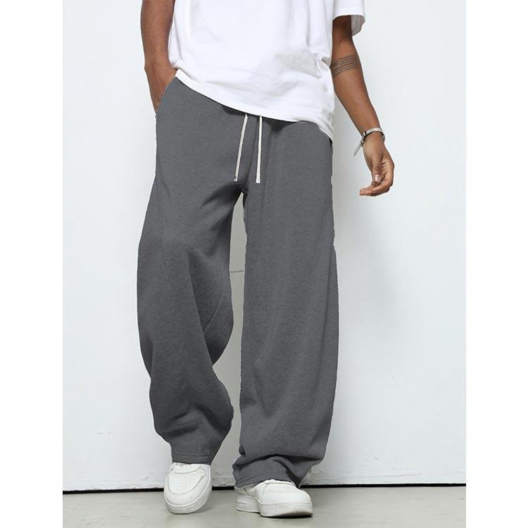 スウェットパンツ メンズ スエット ワイドパンツ ジャージ 下 男性 バレルレッグ カーブパンツ ビッグシルエット ウエストゴム 無地 ルームパンツ | ブランド登録なし | 02