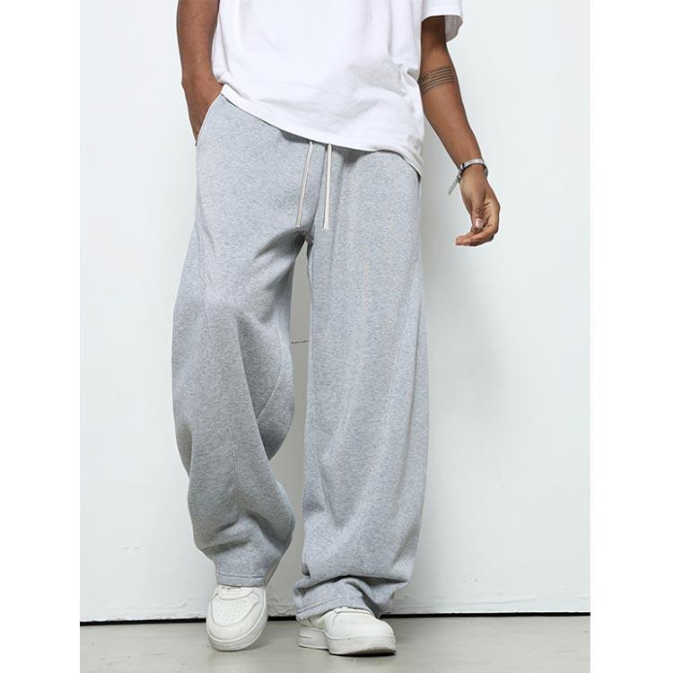 スウェットパンツ メンズ スエット ワイドパンツ ジャージ 下 男性 バレルレッグ カーブパンツ ビッグシルエット ウエストゴム 無地 ルームパンツ | ブランド登録なし | 03