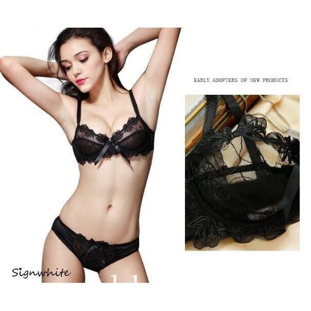 シースルーランジェリーセット ブラ＆ショーツセット 美胸 女性下着 上下セット 透ける美しい下着 ショーツ レース 20代30代40代 | ブランド登録なし | 06