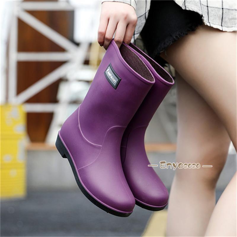 レインブーツ レインシューズ レディース ミドル丈 ショートブーツ 完全防水 長靴 雨具 雨靴 靴 雨の日 滑らない 脱げない 通勤 通学 かわいい | ブランド登録なし | 02