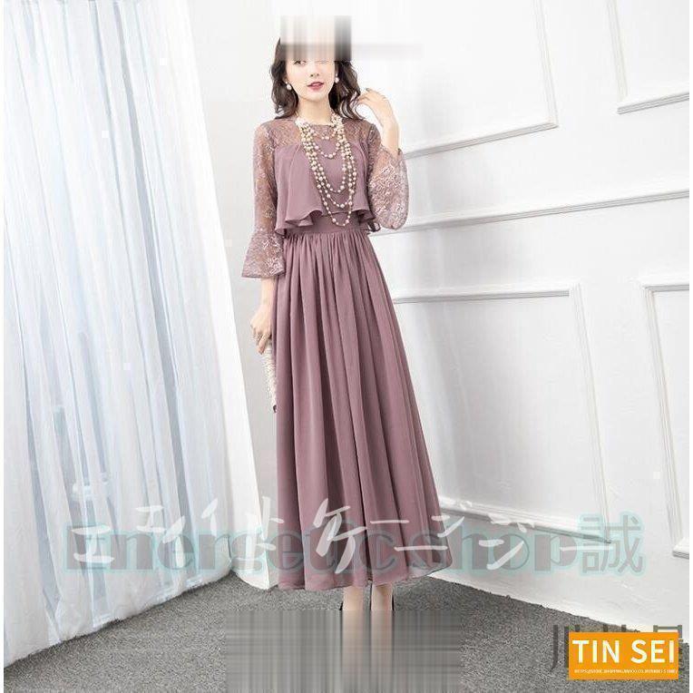 ワンピース レディース パーティードレス レース マキシ丈 7分袖 オールインワン お呼ばれ 30代40代50代 結婚式 二次会 披露宴 パーティー 忘年会 XS~3XL | ブランド登録なし | 04