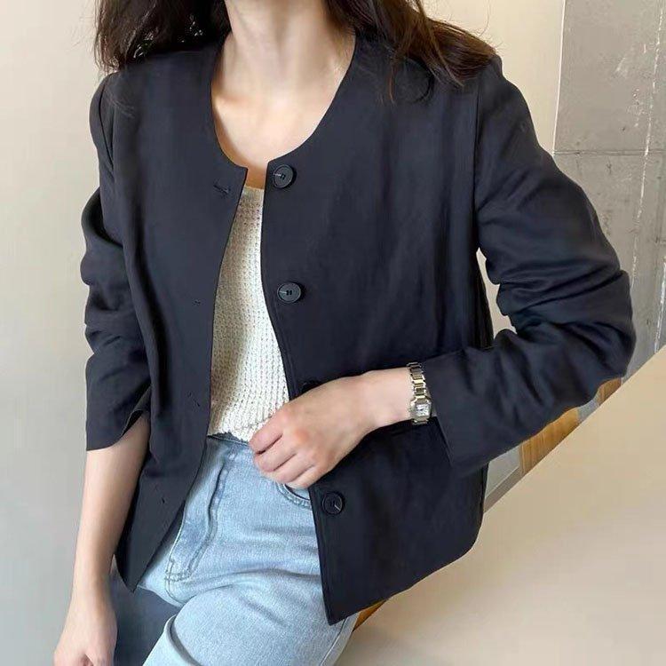 ノーカラージャケット レディース 夏 アウター 長袖 ミディアム丈 羽織り きれいめ 韓国風 ミセス 通勤 20代 30代 40代 新作 おしゃれ | ブランド登録なし | 10