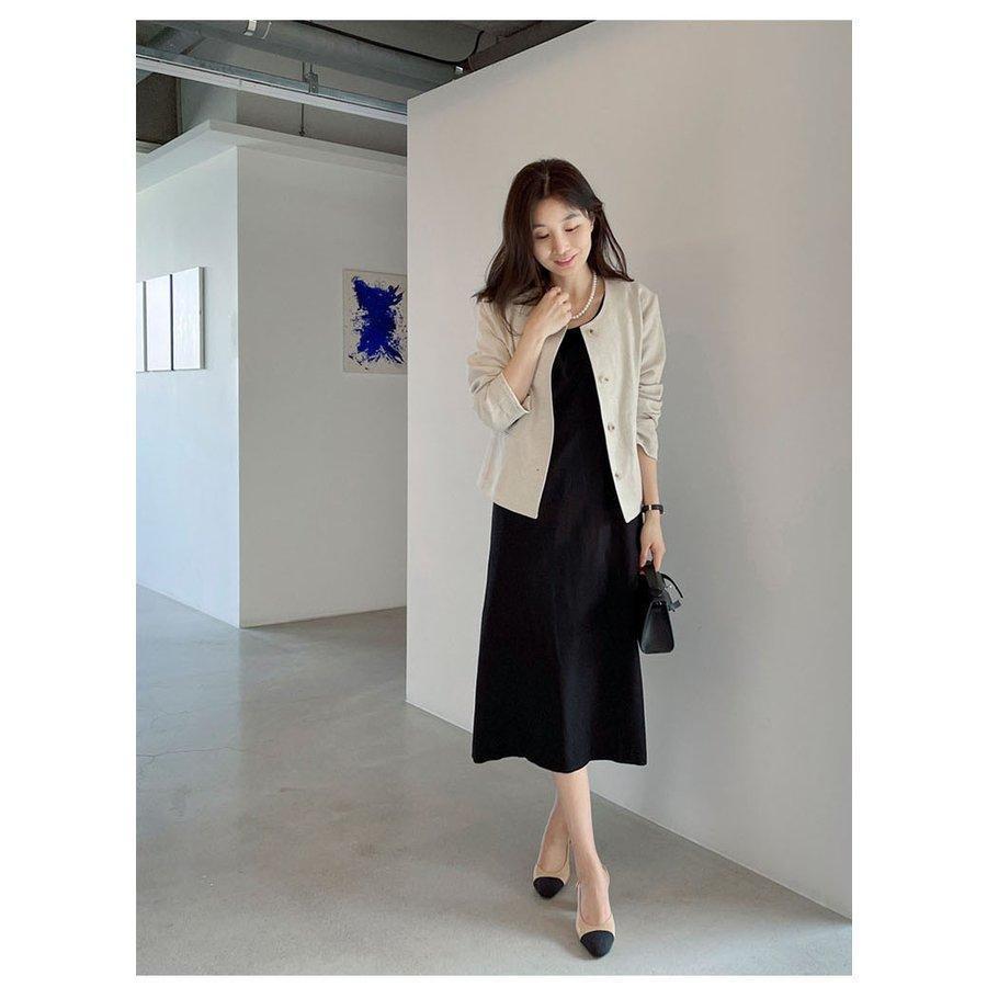 ノーカラージャケット レディース 夏 アウター 長袖 ミディアム丈 羽織り きれいめ 韓国風 ミセス 通勤 20代 30代 40代 新作 おしゃれ | ブランド登録なし | 13
