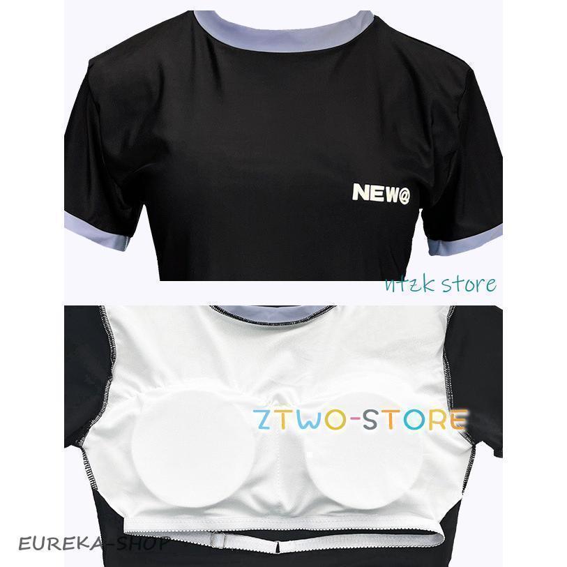 水着レディース 体型カバー 大きいサイズ 3L 4L 5L フィットネス水着 女性 セパレート ラッシュガード Tシャツ 半袖 2点セット ロゴ | ブランド登録なし | 11