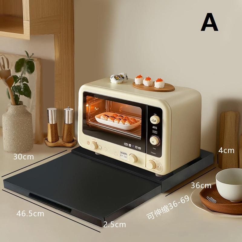キッチングッズ 家電下引き出し テーブル レンジ下 スライドテーブル 一時的作業台 スライド棚 家電台 薄型 簡単設置 省スペース レンジ台 | ブランド登録なし | 02