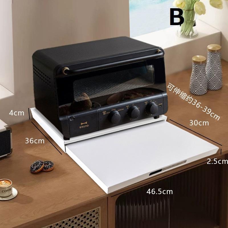 キッチングッズ 家電下引き出し テーブル レンジ下 スライドテーブル 一時的作業台 スライド棚 家電台 薄型 簡単設置 省スペース レンジ台 | ブランド登録なし | 03