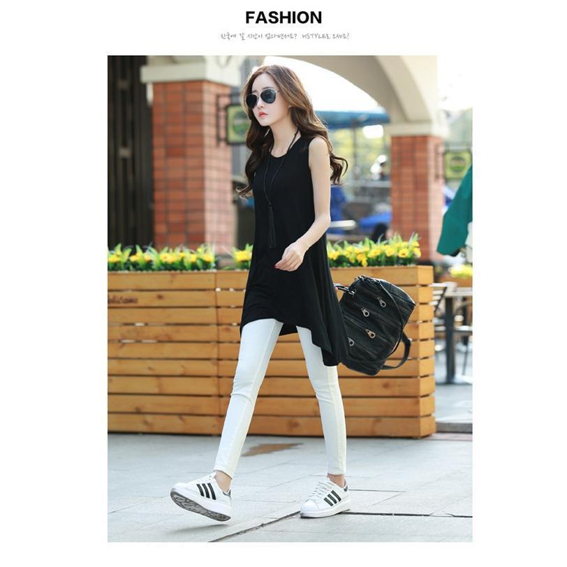タンクトップ レディース ノースリーブ Uネック　ロング チュニック ワンピース ゆったり カットソー　Tシャツ 無地 夏 トップス | ブランド登録なし | 15