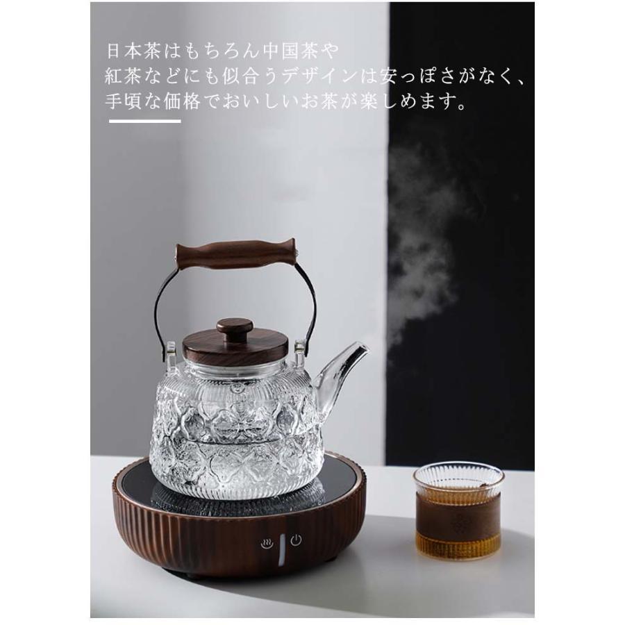 ティーポット 海棠花 海棠花 ガラス製ポット 耐熱ガラス 1000ml 木製持ち手 ガラス急須 紅茶ポット フルーツティー/花茶/工芸茶/ハーフティー | ブランド登録なし | 08