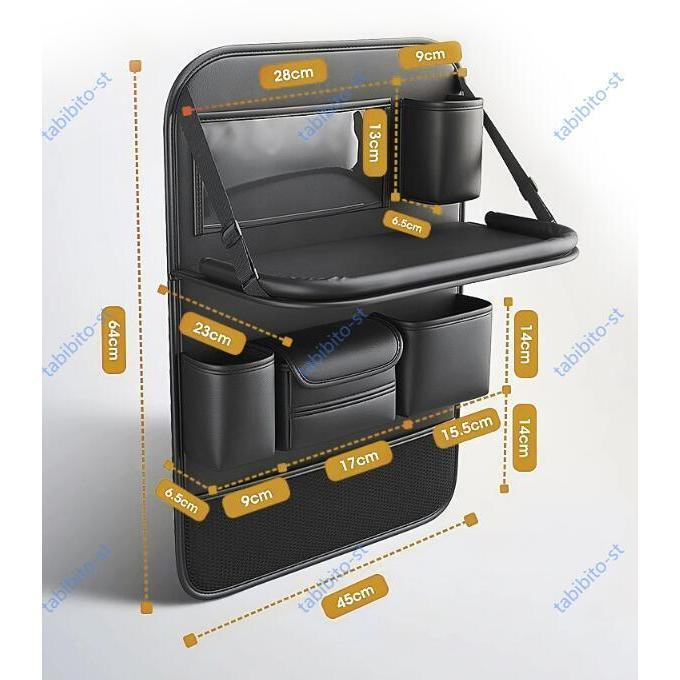 アルファード 30系後期 シートバックポケット テーブル機能付 車 車内 収納 ポケットドリンク ホルダー ティッシュ 後部座席 テーブル 大容量1個 | ブランド登録なし | 11