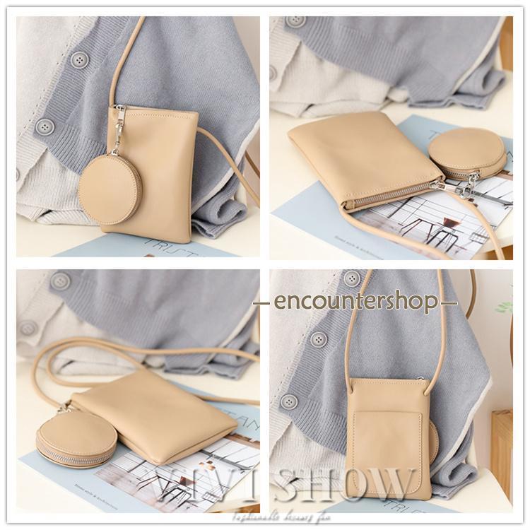 サコッシュ レディース 小さめ PU 縦型 レザー スマホポーチ ミニ ショルダーバッグ 斜めがけ スマホポシェット バック 軽量 革 | ブランド登録なし | 18