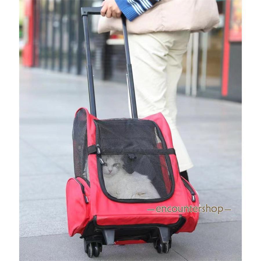 犬 カート ペットキャリーカート 猫 メッシュ キャリーバッグ 手提げ キャスター付き リュック 小型犬 中型犬 ねこ 動物 旅行 帰省 遠出 | ブランド登録なし | 10