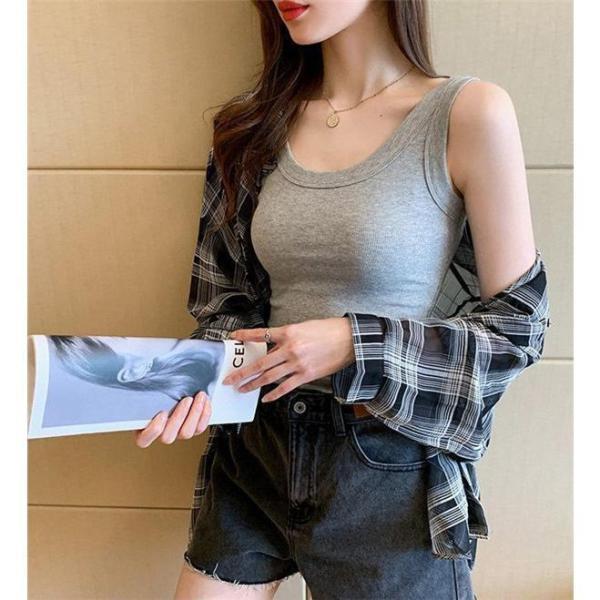 タンク レディース 夏 春 ス 夏服 Tシャツ シャツ キャミソール 薄手 レイヤード インナー カットソー 吸汗速乾 肌着 透け防止 | ブランド登録なし | 15