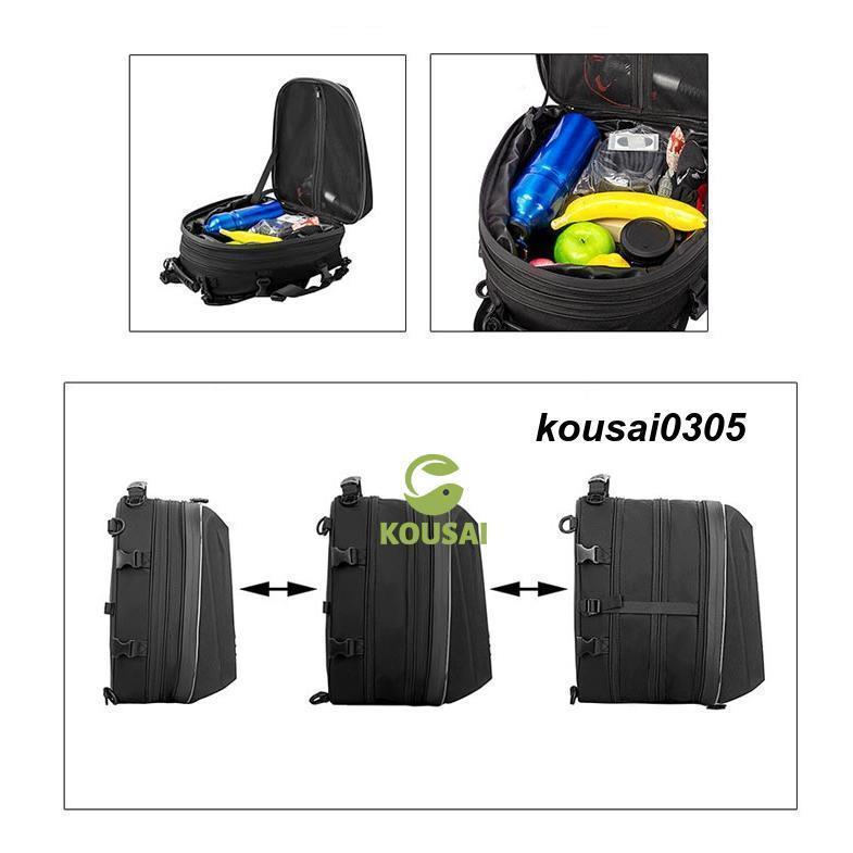 バイク用 シートバック 大容量 28L 拡張機能あり バイク シートバッグ ツーリング用 バッグ 撥水 防水 耐久性 ツーリングバッグ 耐傷 | ブランド登録なし | 10