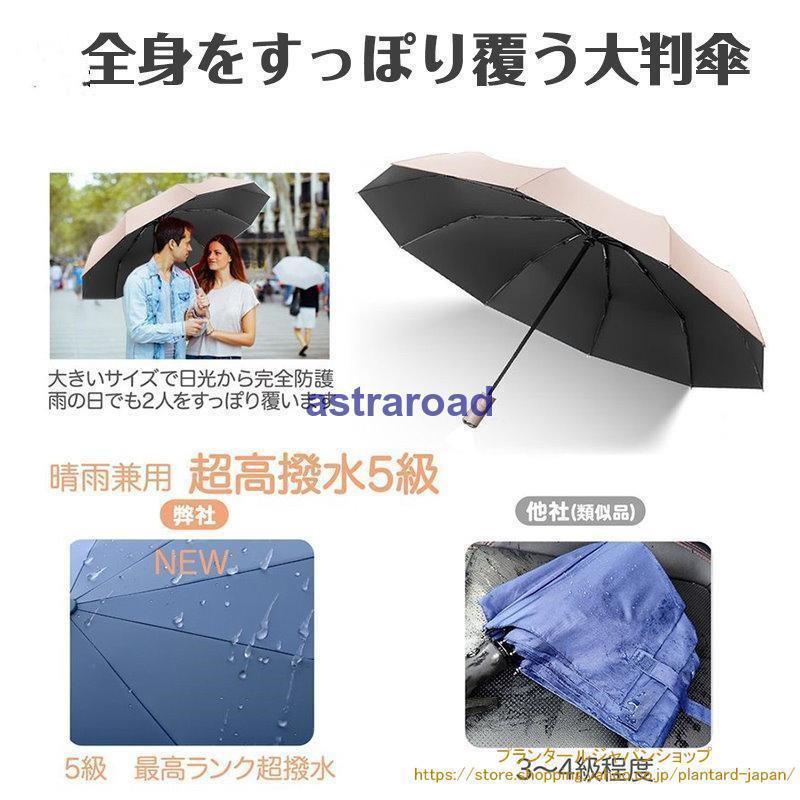 日傘 遮光率100% 折りたたみ傘 12本骨 晴雨兼用 完全遮光 自動開閉 UVカット 大きい レディース メンズ 傘 コンパクト かさ 大きめ | ブランド登録なし | 13