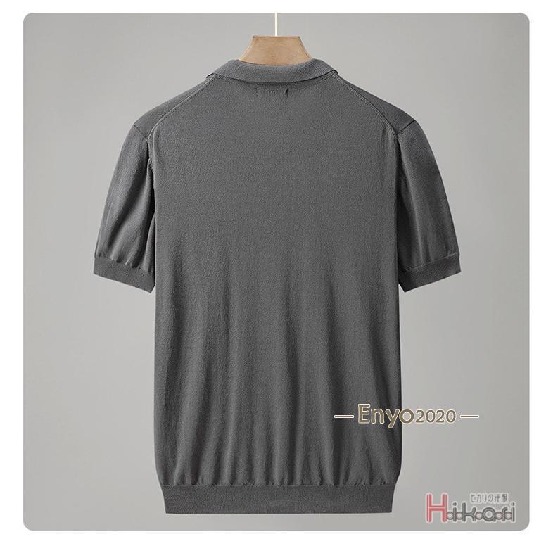 半袖ニット サマーニット メンズ 冷感 ポロシャツ サマーセーター 無地 半袖 ニットポロシャツ ニットtシャツ ゴルフウェア | ブランド登録なし | 09
