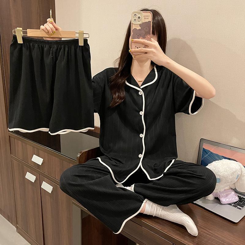 パジャマ 半袖 ルームウェア レディース ショート通気 パンツ 涼しい 部屋着 3点セット 春夏 可愛い 柔らかい 女性 部屋着 寝間着 柔らかい | ブランド登録なし | 12