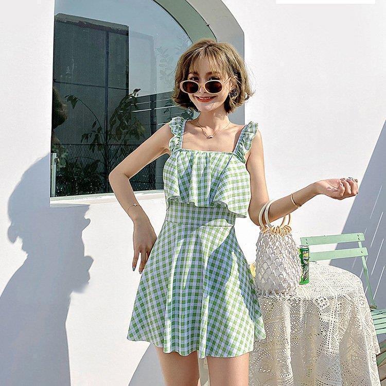 水着 レディース ワンピース水着 サロペット フレア 夏 おしゃれ 小胸 ママ水着 バンドゥ 日焼け防止 大きいサイズ 体型カバー キレイめ 20代 | ブランド登録なし | 05