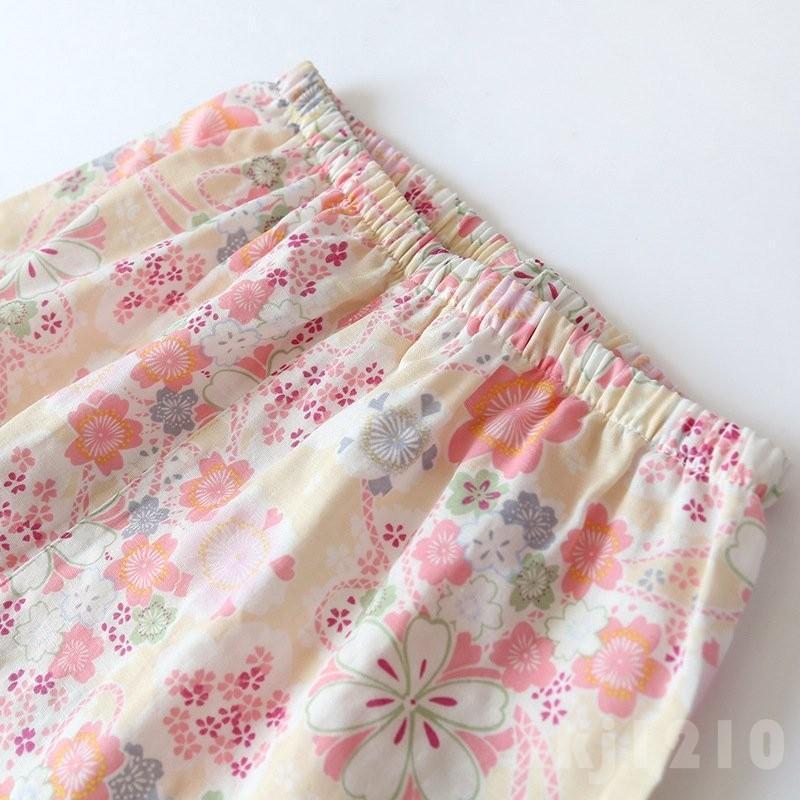 おやすみ甚平パジャマレディース夏綿半袖ダブルガーゼ綿甚平パジャマ桜柄夏入院大人用大きいサイズショットパンツルームサプリ30代40代20代 | ブランド登録なし | 16