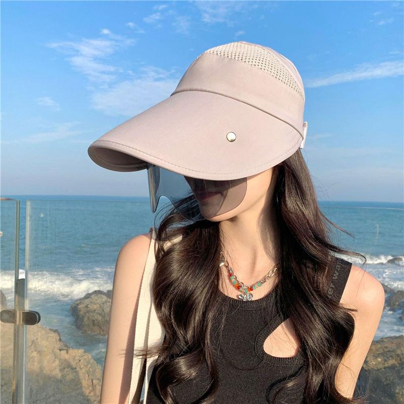 サンバイザー レディース レインバイザー つば広帽子 フェイスカバー 全顔覆う 透明 ワイド UVカット 晴雨兼用落ちない 男女兼用 | ブランド登録なし | 14