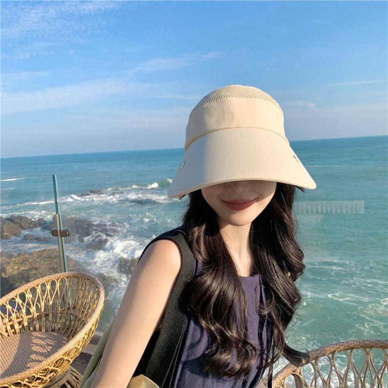 サンバイザー レディース レインバイザー つば広帽子 フェイスカバー 全顔覆う 透明 ワイド UVカット 晴雨兼用落ちない 男女兼用 | ブランド登録なし | 02
