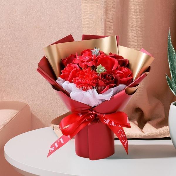 ソープフラワー 花束 プレゼント 母の日 タンディングブーケ 枯れない花 造花 ブーケ 石鹸の花 バラ カーネーション ひまわり おしゃれ 記念日 | ブランド登録なし