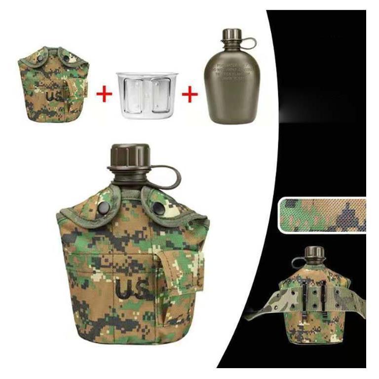 ミリタリー水筒 調理器具セット 軍用 3点セット 野外用食器 水筒 ミリタリー水筒 カバー付き ハイキング キャンプ キャンティーンカップ 登山 遠足 | ブランド登録なし | 14