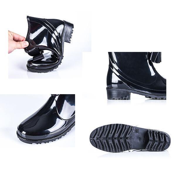 レインシューズ レインブーツ 雨靴 ショートブーツ 完全防水 梅雨対策 PVC 雨の日 雨具 リボン飾り 痛くない 防水 通勤 美脚 レディース | ブランド登録なし | 11