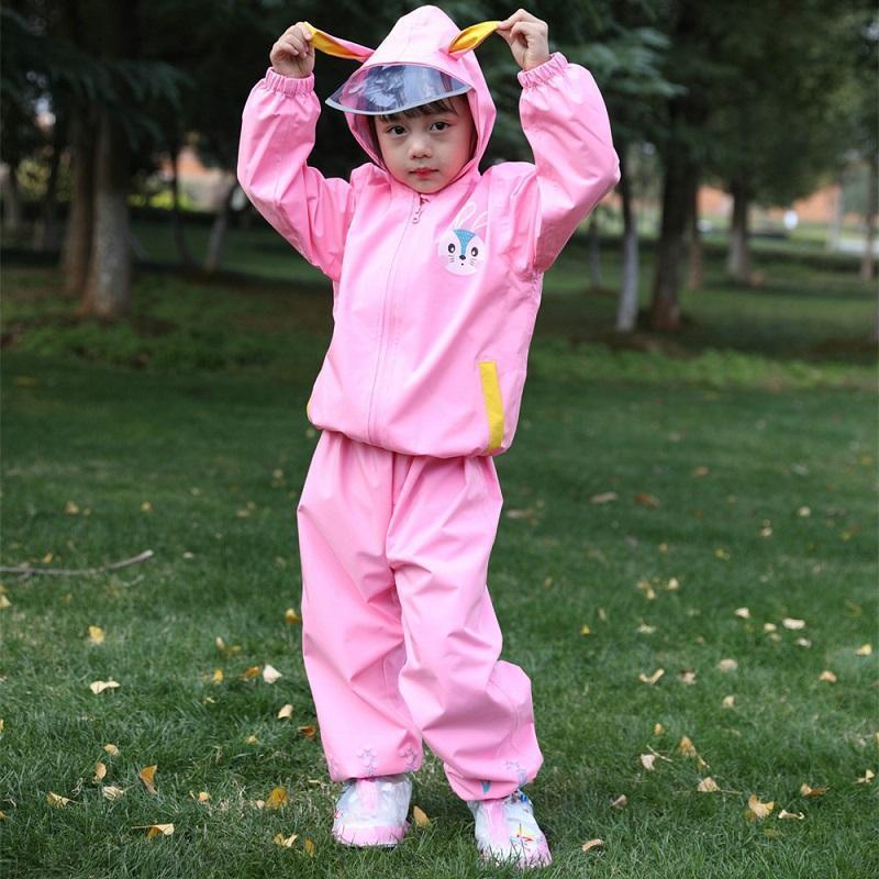 キッズ 子供用 レインスーツ 上下 レインウェア セパレート 防水 カッパ 雨合羽 合羽 雨具 95-140cm かわいい 学校行事 幼稚園 小学生 | ブランド登録なし | 02
