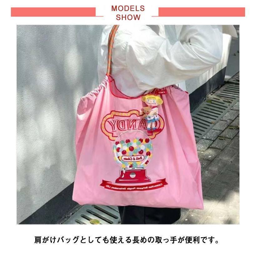 エコバッグ レディース 刺繍 トートバッグ 2WAY 肩掛け可能 ショルダーバッグ A4 大容量 収納 サブバッグ かわいい 軽量 コンパクト ショッ | ブランド登録なし | 14