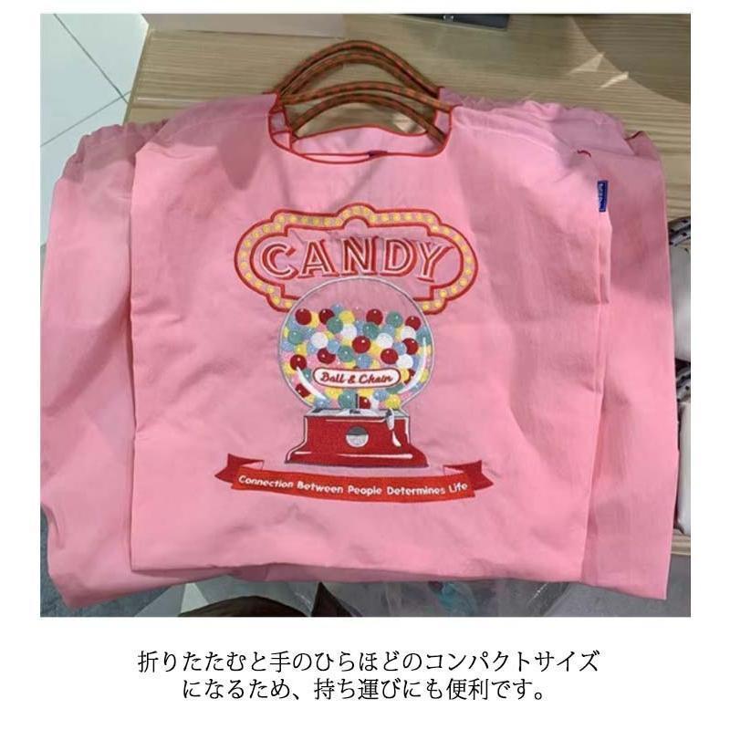 エコバッグ レディース 刺繍 トートバッグ 2WAY 肩掛け可能 ショルダーバッグ A4 大容量 収納 サブバッグ かわいい 軽量 コンパクト ショッ | ブランド登録なし | 16
