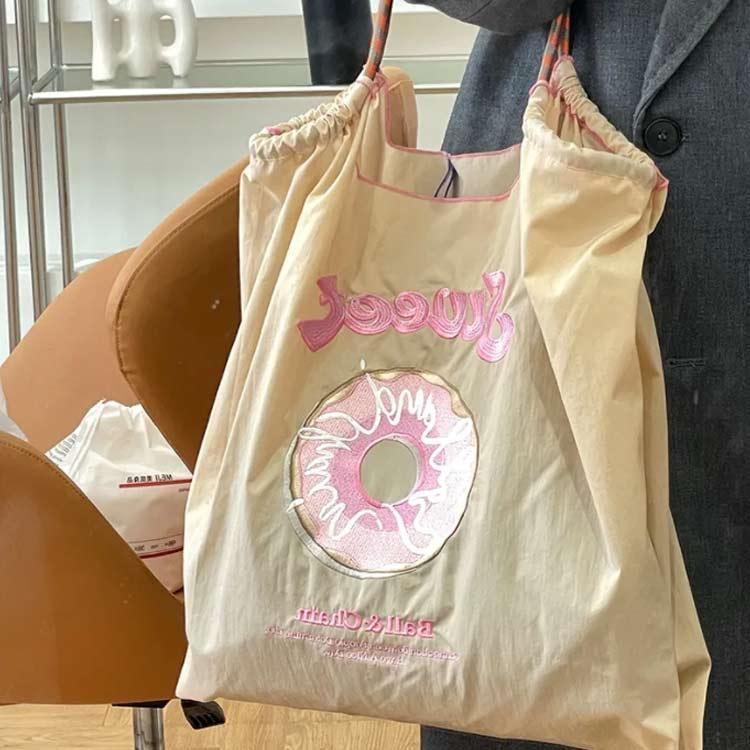 エコバッグ レディース 刺繍 トートバッグ 2WAY 肩掛け可能 ショルダーバッグ A4 大容量 収納 サブバッグ かわいい 軽量 コンパクト ショッ | ブランド登録なし | 02