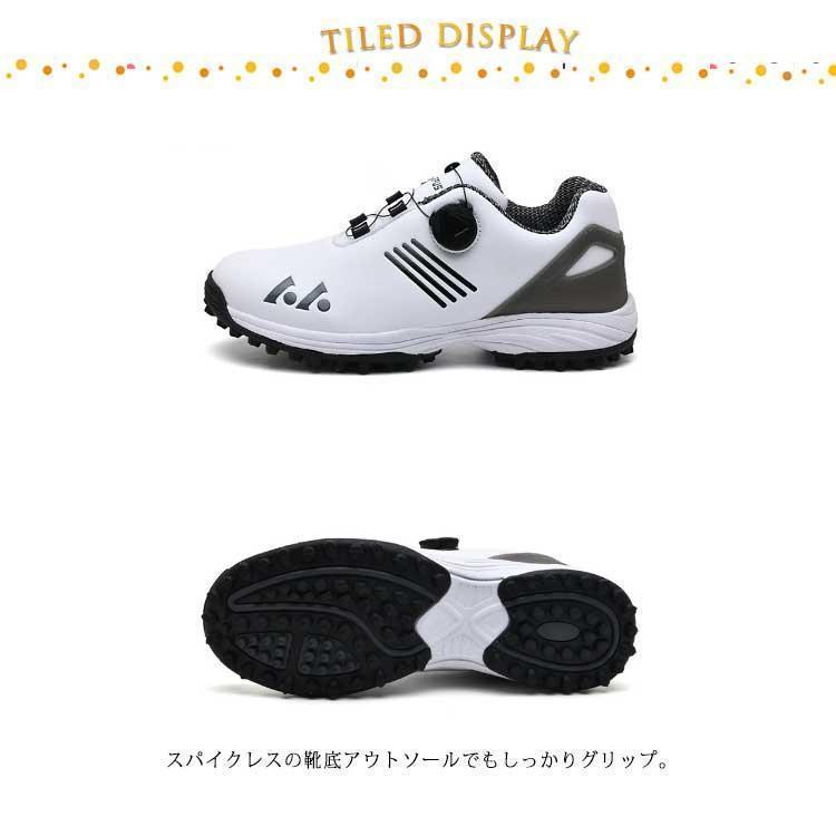ゴルフシューズ 赤 メンズ ダイヤル式 スニーカー 大きいサイズ 4E 幅広い ダイヤル式スパイクレス フィット感 シューズ ゴルフ 靴 軽量 動きや | ブランド登録なし | 13