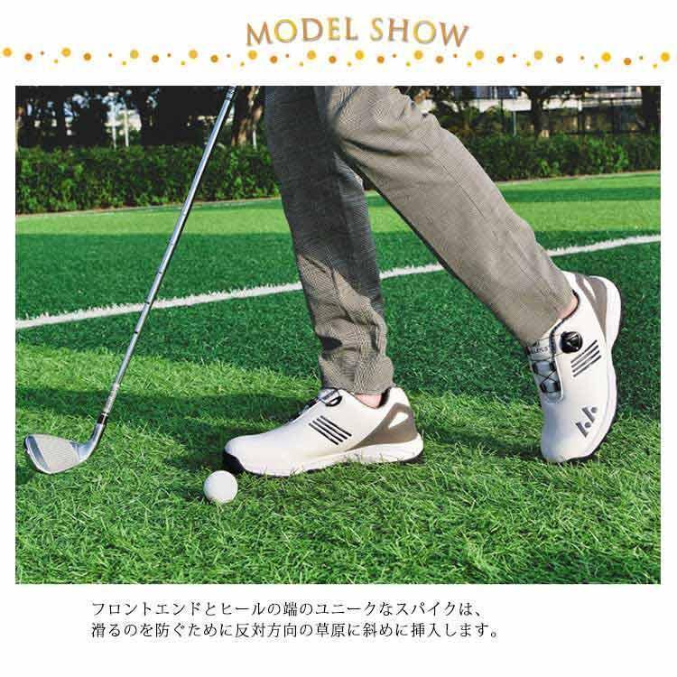 ゴルフシューズ 赤 メンズ ダイヤル式 スニーカー 大きいサイズ 4E 幅広い ダイヤル式スパイクレス フィット感 シューズ ゴルフ 靴 軽量 動きや | ブランド登録なし | 07