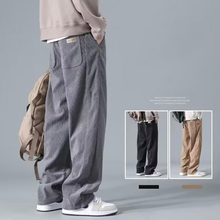 コーデュロイパンツ メンズ ズボン ワイドパンツ 無地 秋冬 ゆったり 通気性 ストレートパンツ チノパン 大きいサイズ 長ズボン ロングパンツ カジ | ブランド登録なし | 01