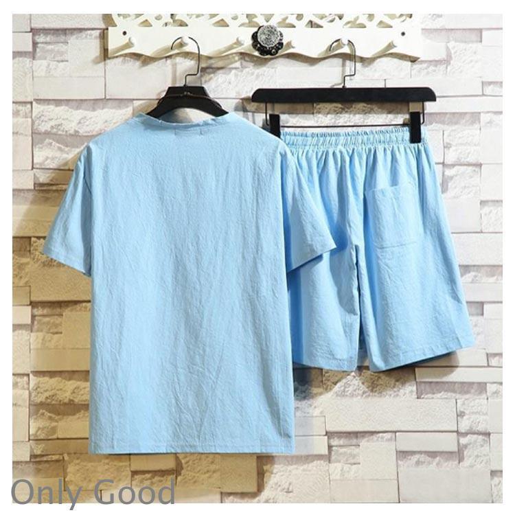甚平 じんべい 大きいサイズ 浴衣 メンズ セット 寝巻き 甚平 シャツ 短パン 綿麻 ゆかた 和服 寝巻き 部屋着 セットアップ パジャマ 涼しい | ブランド登録なし | 11