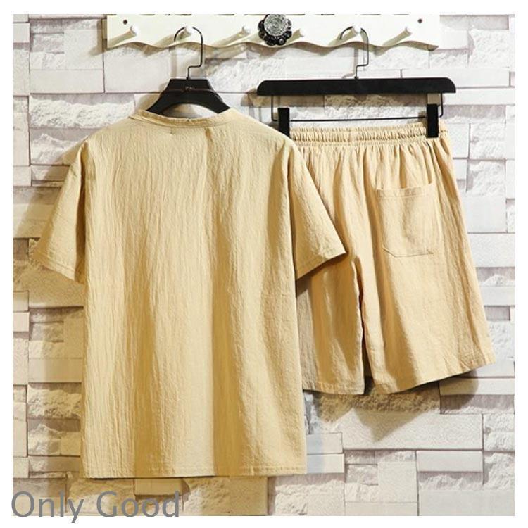 甚平 じんべい 大きいサイズ 浴衣 メンズ セット 寝巻き 甚平 シャツ 短パン 綿麻 ゆかた 和服 寝巻き 部屋着 セットアップ パジャマ 涼しい | ブランド登録なし | 12