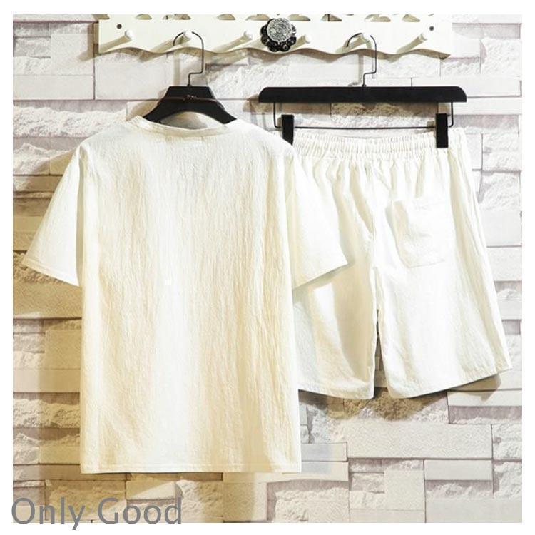 甚平 じんべい 大きいサイズ 浴衣 メンズ セット 寝巻き 甚平 シャツ 短パン 綿麻 ゆかた 和服 寝巻き 部屋着 セットアップ パジャマ 涼しい | ブランド登録なし | 13