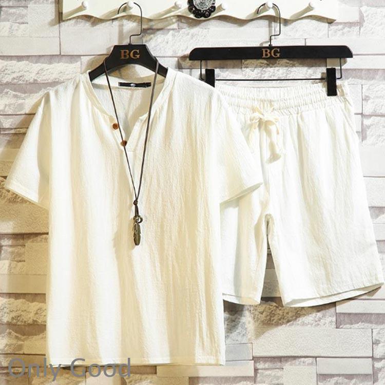 甚平 じんべい 大きいサイズ 浴衣 メンズ セット 寝巻き 甚平 シャツ 短パン 綿麻 ゆかた 和服 寝巻き 部屋着 セットアップ パジャマ 涼しい | ブランド登録なし | 04