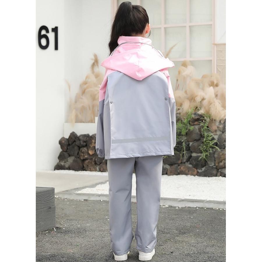 レインコート 子供用 キッズ 上下セット 雨合羽 カッパ ランドセル対応 小学生 レインスーツ ジュニア セパレート 女の子 男の子 通学 | ブランド登録なし | 19