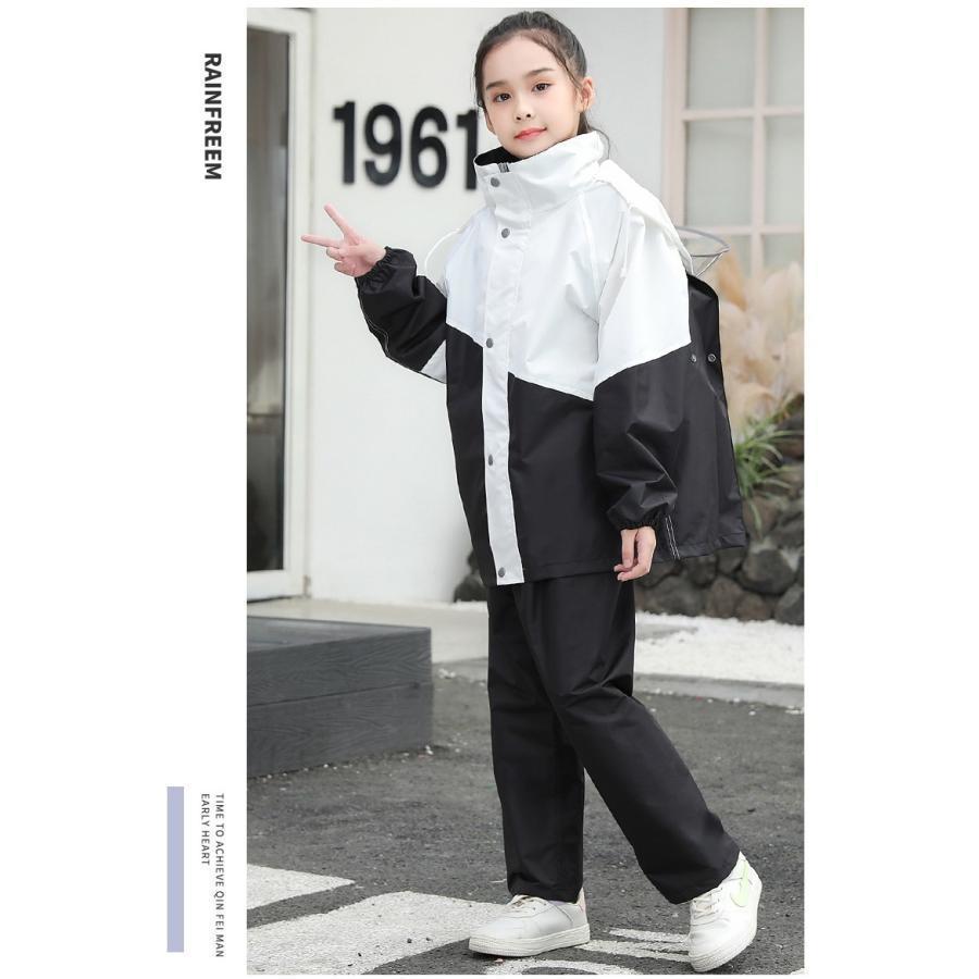 レインコート 子供用 キッズ 上下セット 雨合羽 カッパ ランドセル対応 小学生 レインスーツ ジュニア セパレート 女の子 男の子 通学 | ブランド登録なし | 20
