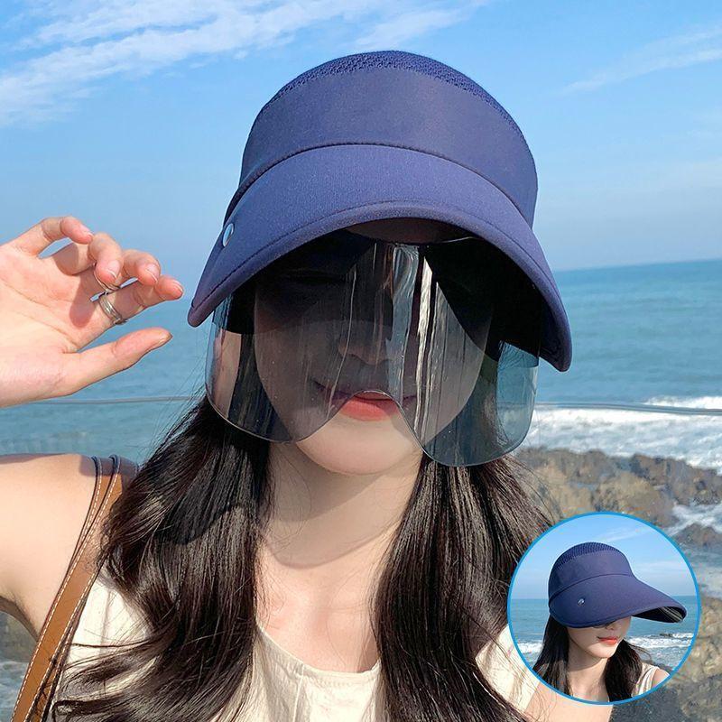 サンバイザー レディース つば広帽子 全顔覆う 紫外線対策 花粉症防止 フェイスカバー キャップ 自転車 UVカット 日焼け止め | ブランド登録なし | 07