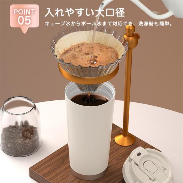 タンブラー セラミックタンブラー 水筒 セラミックコーティング ストロー付き ボトル 蓋付き こぼれない 持ち運び 真空断熱 大容量 保温 保冷 軽量 | ブランド登録なし | 11
