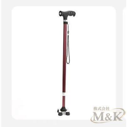 新発売!杖 介護 ライト付き 4点杖 4本足 4点 つかまり立ち ステッキ 介護用品 自立式 四点杖 女性 男性 伸縮 家庭用 | ブランド登録なし | 02