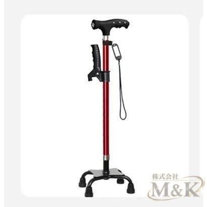 新発売!杖 介護 ライト付き 4点杖 4本足 4点 つかまり立ち ステッキ 介護用品 自立式 四点杖 女性 男性 伸縮 家庭用 | ブランド登録なし | 03