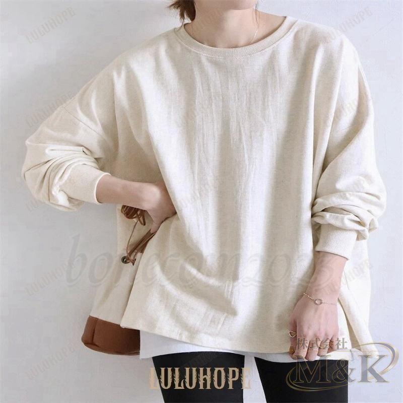 Tシャツ カットソー オーバーサイズ プルオーバー レディース トレーナー かわいい トップス ゆったり 七分袖 秋冬 秋服 長袖 | ブランド登録なし | 17
