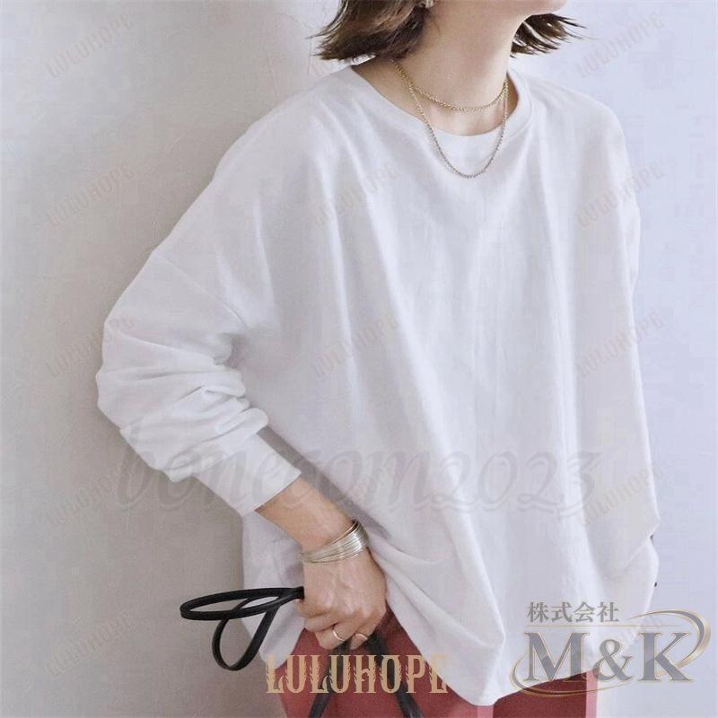 Tシャツ カットソー オーバーサイズ プルオーバー レディース トレーナー かわいい トップス ゆったり 七分袖 秋冬 秋服 長袖 | ブランド登録なし | 20