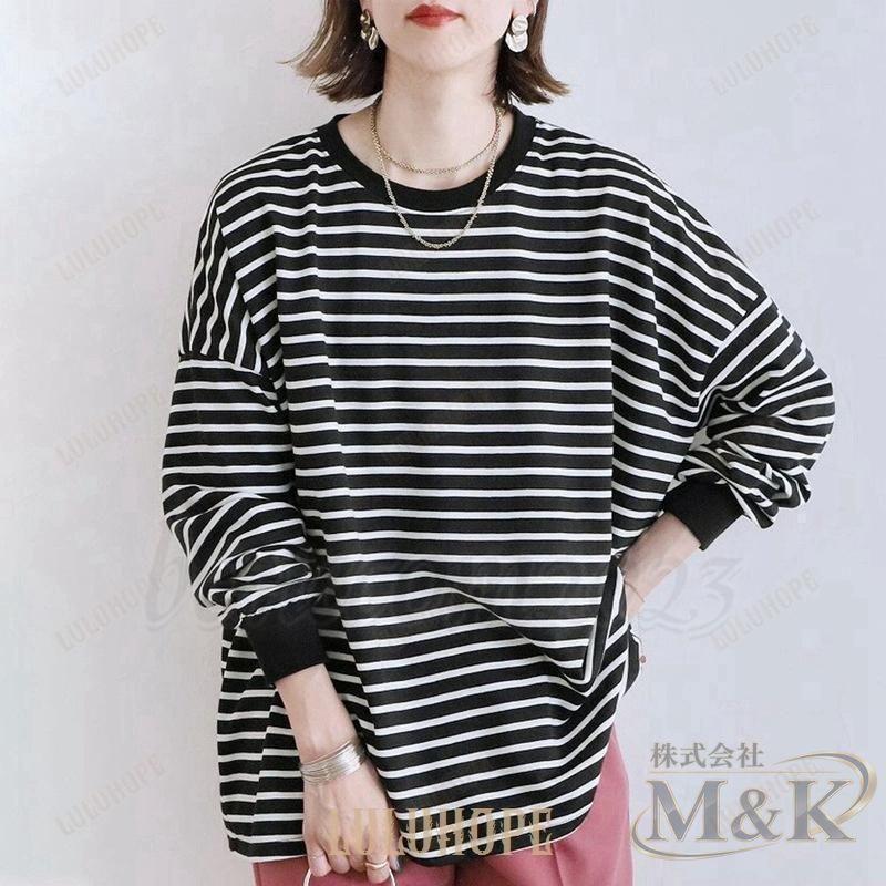 Tシャツ カットソー オーバーサイズ プルオーバー レディース トレーナー かわいい トップス ゆったり 七分袖 秋冬 秋服 長袖 | ブランド登録なし | 03